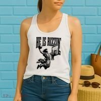 He Is Rizzin Funny Jesus Basketball Women's Tank Top thumb 2