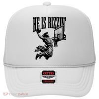 He Is Rizzin Funny Jesus Basketball Hat thumb 0