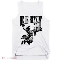 He Is Rizzin Funny Jesus Basketball Tank Top thumb 0