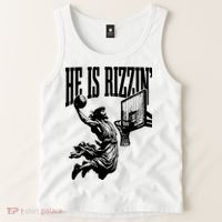 He Is Rizzin Funny Jesus Basketball Tank Top thumb 2