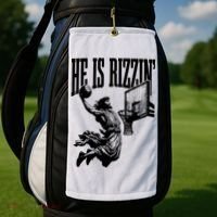 He Is Rizzin Funny Jesus Basketball Golf Towel thumb 2