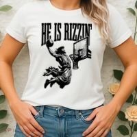 He Is Rizzin Funny Jesus Basketball Women's T-Shirt thumb 2