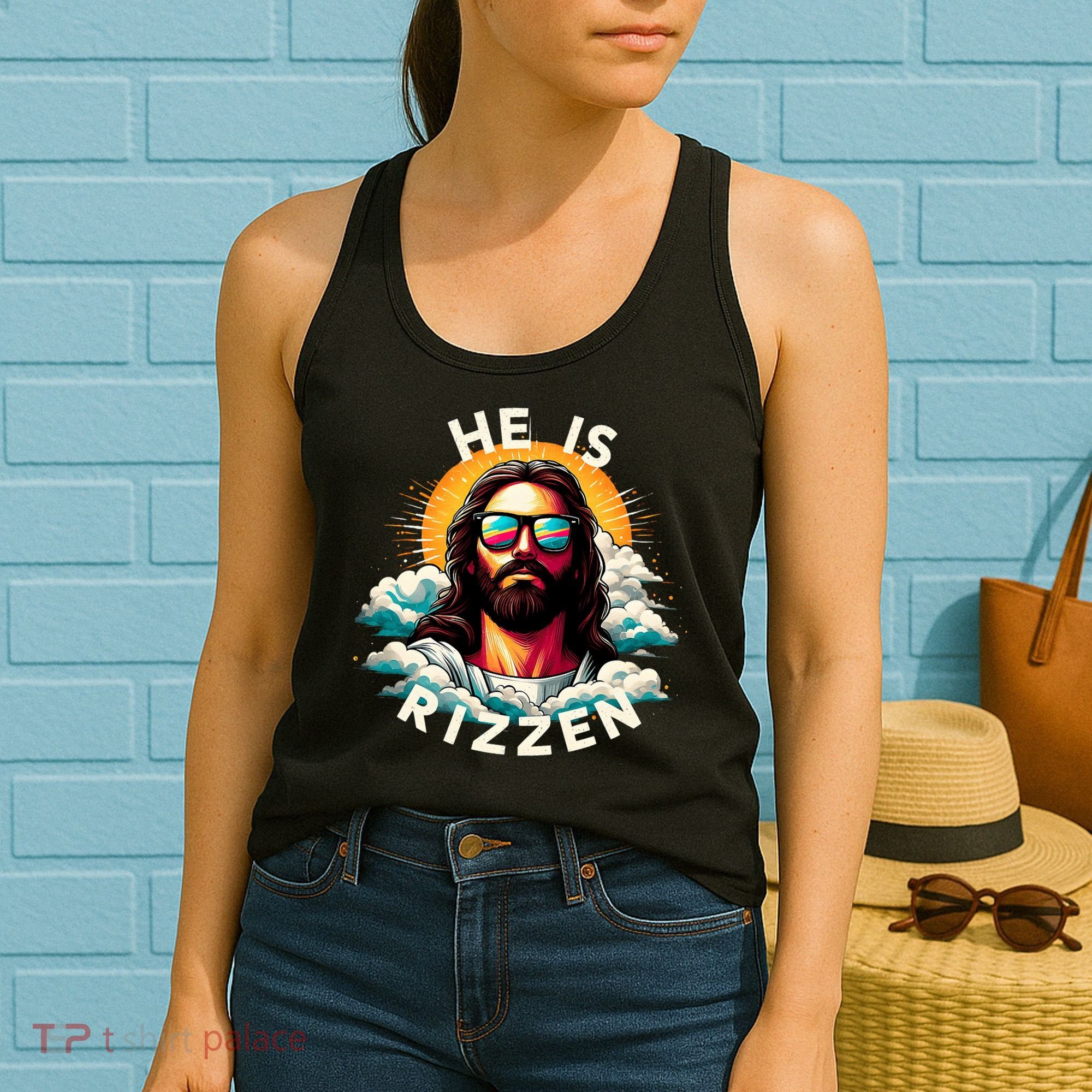 He Is Rizzen Christian Jesus Is Rizzen Christian Religious Women's Tank Top