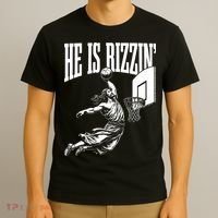He Is Rizzin Funny Jesus Basketball Meme T-Shirt thumb 3