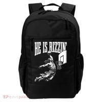 He Is Rizzin Funny Jesus Basketball Meme Backpack thumb 0