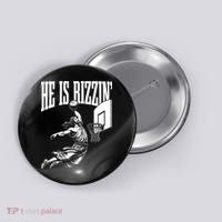 He Is Rizzin Funny Jesus Basketball Meme Button thumb 0