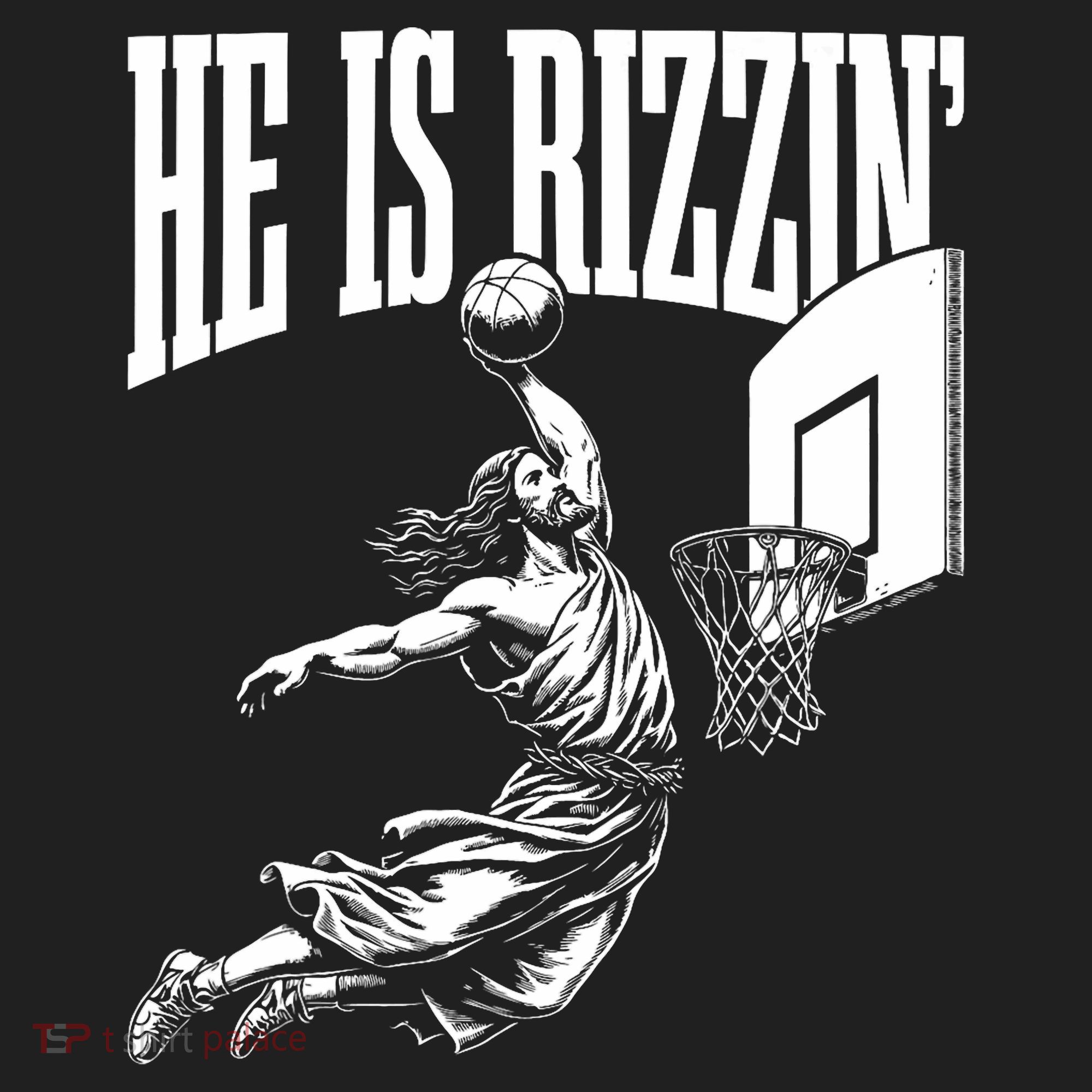 He Is Rizzin Funny Jesus Basketball Meme Beanie
