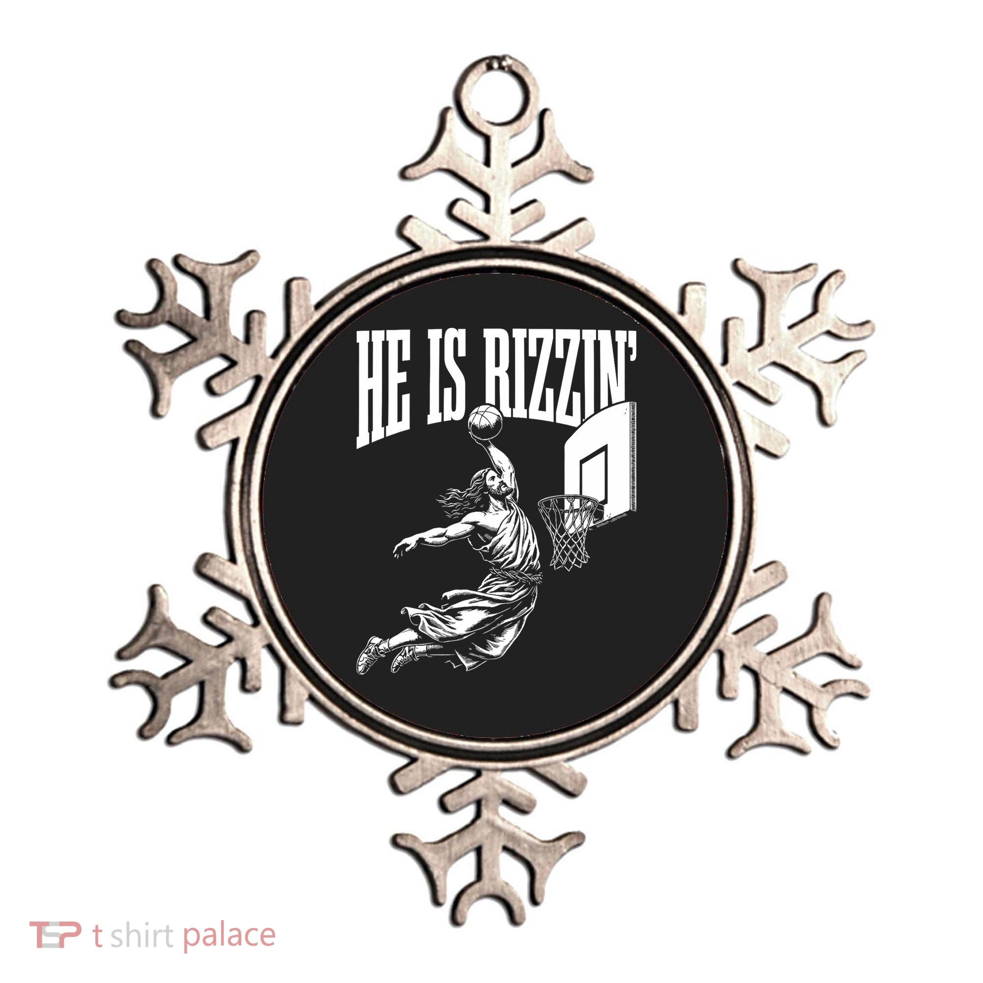 He Is Rizzin Funny Jesus Basketball Meme Ornament