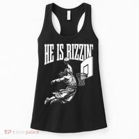 He Is Rizzin Funny Jesus Basketball Meme Women's Tank Top thumb 0