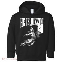 He Is Rizzin Funny Jesus Basketball Meme Toddler Hoodie thumb 0