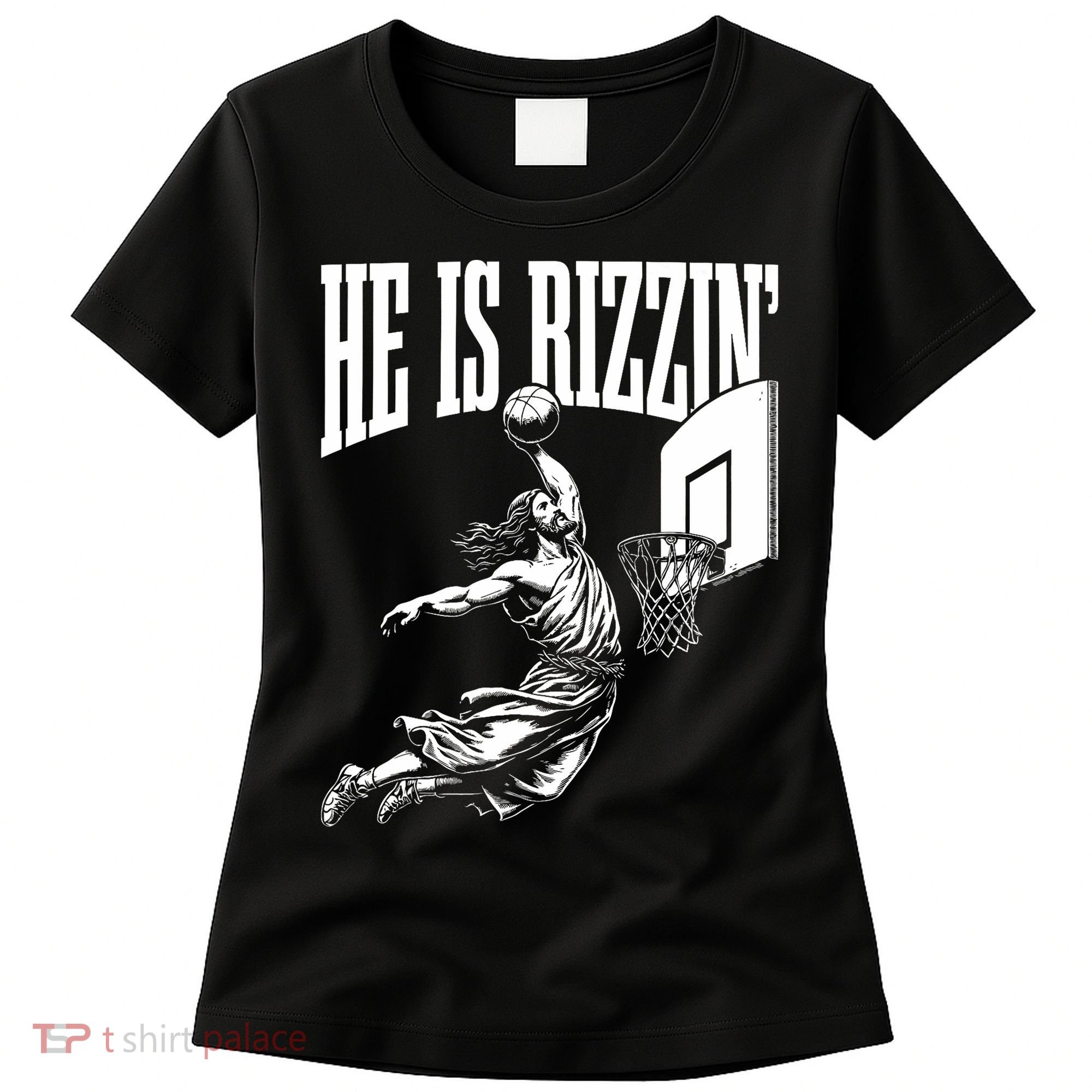 He Is Rizzin Funny Jesus Basketball Meme Women's T-Shirt