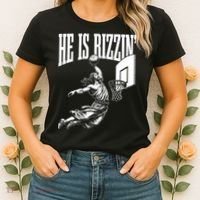 He Is Rizzin Funny Jesus Basketball Meme Women's T-Shirt thumb 2