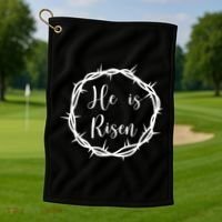 He Is Risen Easter Christ Golf Towel thumb 1