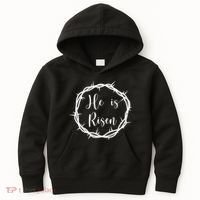 He Is Risen Easter Christ Kids Hoodie thumb 0