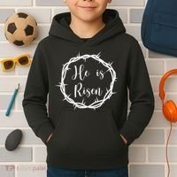 He Is Risen Easter Christ Kids Hoodie thumb 2