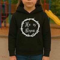 He Is Risen Easter Christ Kids Hoodie thumb 3