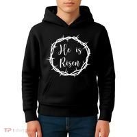 He Is Risen Easter Christ Kids Hoodie thumb 4