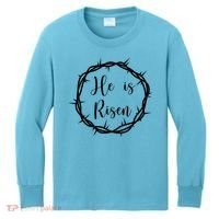 He Is Risen Easter Christ Kids Long Sleeve Shirt thumb 0