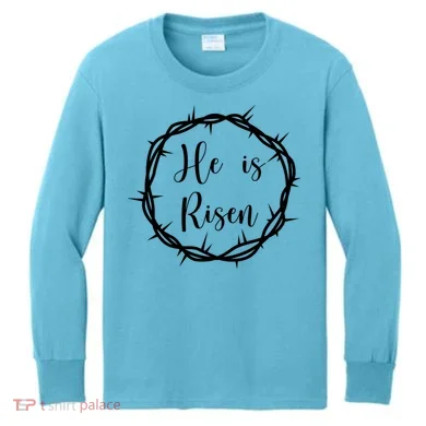 He Is Risen Easter Christ Kids Long Sleeve Shirt