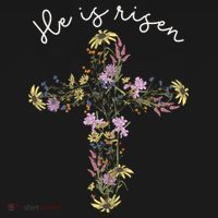 He Is Risen Wildflower Cross Easter Day Christian Girl Women Baby Bodysuit thumb 2