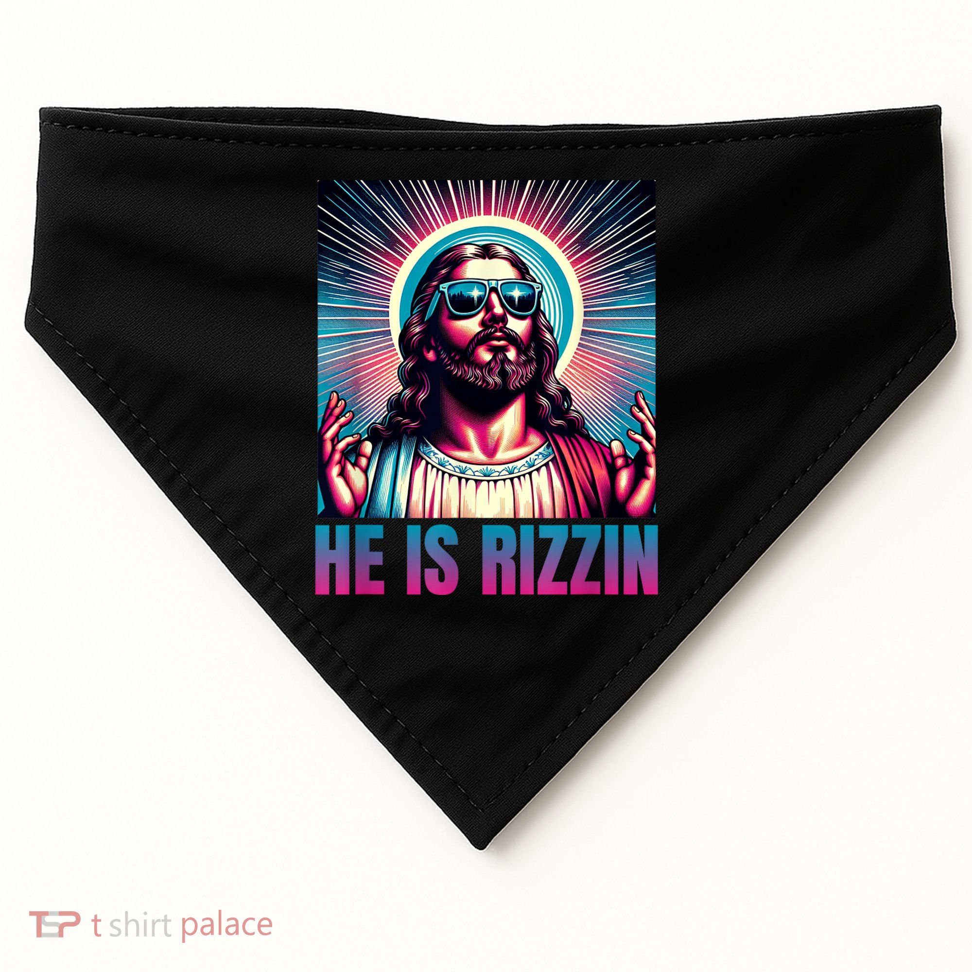 He Is Rizzin Jesus Is Rizzen USA-Made Doggie Bandana
