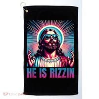He Is Rizzin Jesus Is Rizzen Golf Towel thumb 0