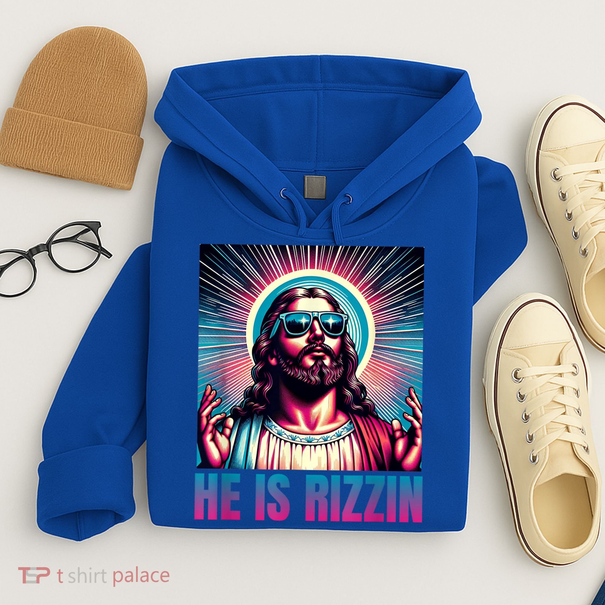 He Is Rizzin Jesus Is Rizzen Hoodie