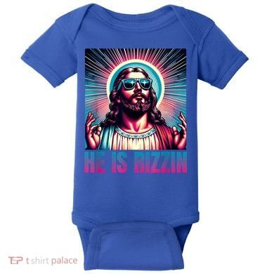 He Is Rizzin Jesus Is Rizzen Baby Bodysuit