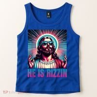 He Is Rizzin Jesus Is Rizzen Tank Top thumb 2