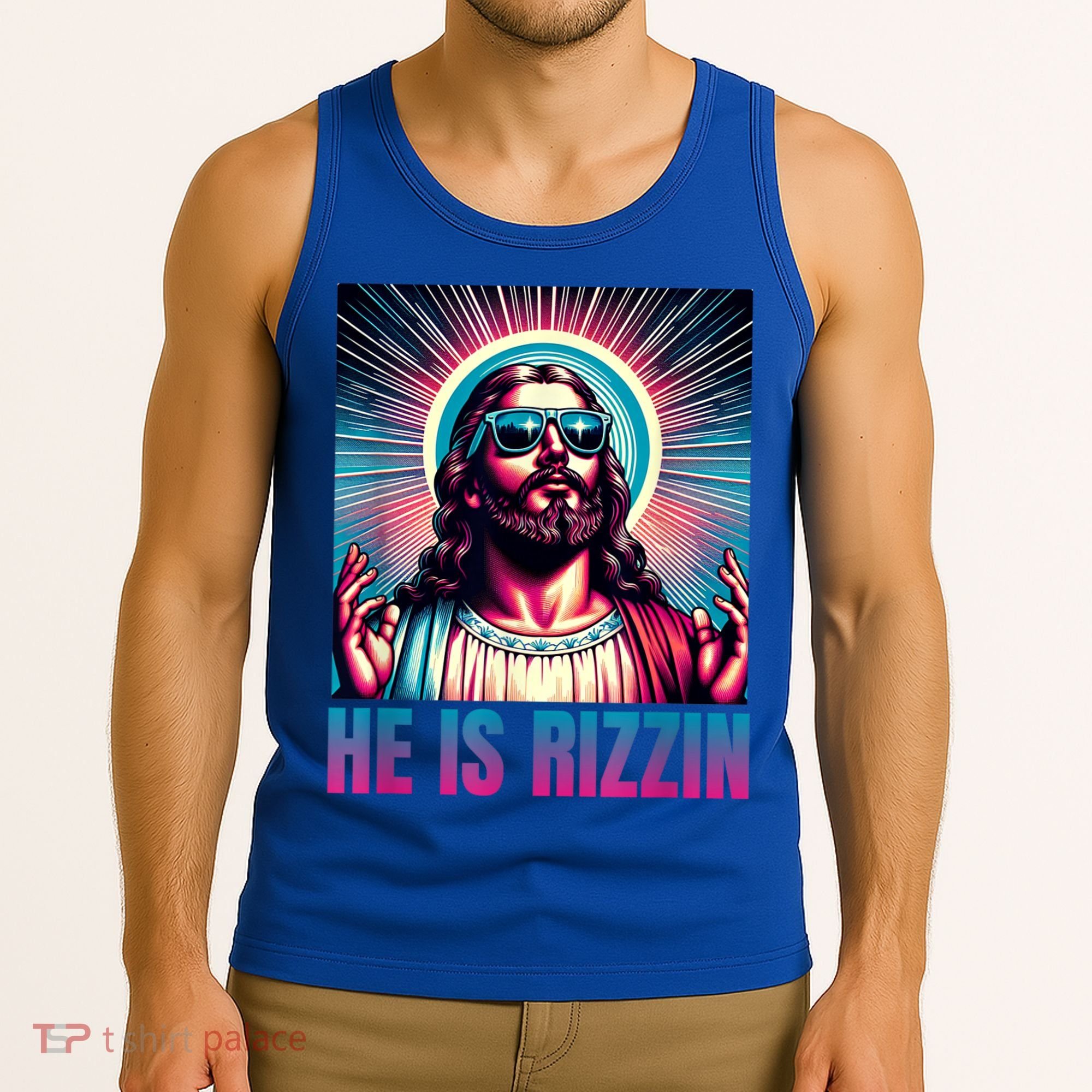 He Is Rizzin Jesus Is Rizzen Tank Top