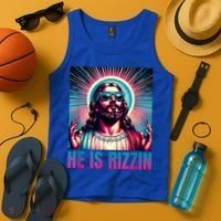 He Is Rizzin Jesus Is Rizzen Tank Top thumb 4