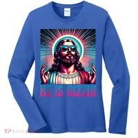 He Is Rizzin Jesus Is Rizzen Women's Long Sleeve Shirt thumb 0