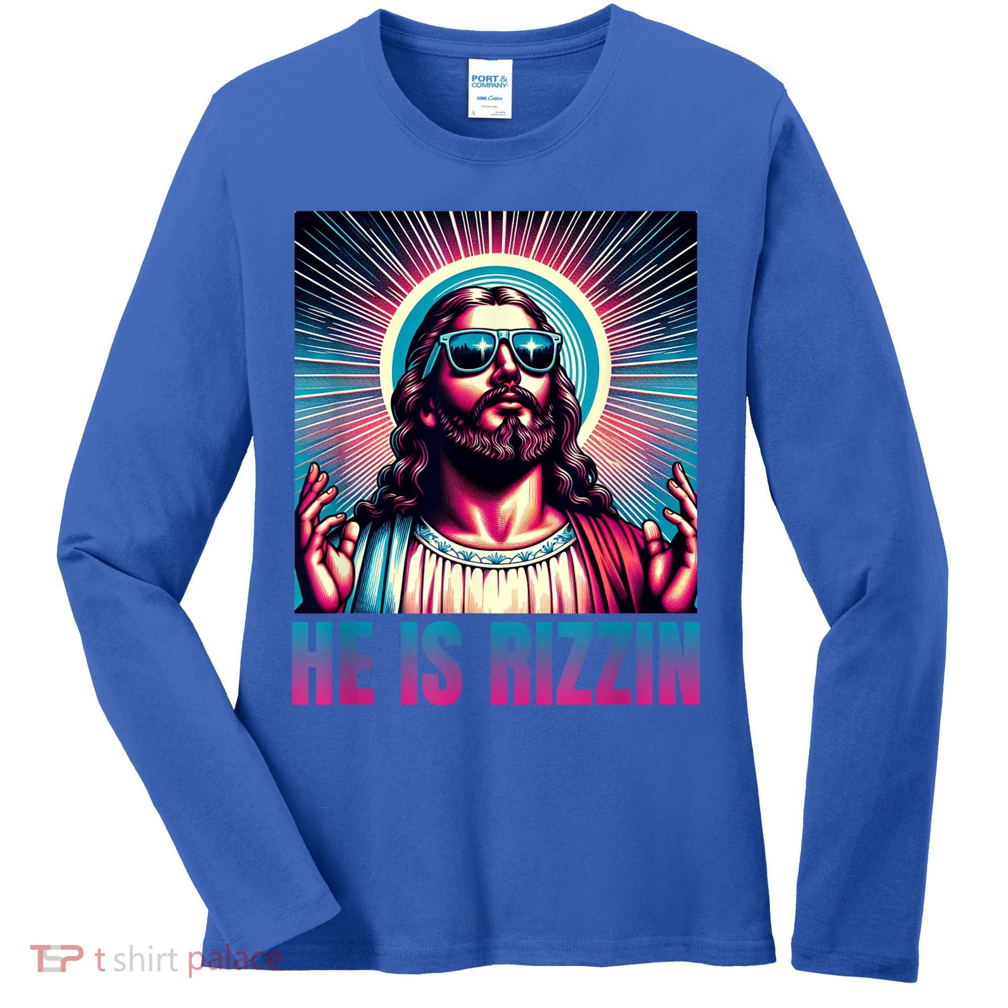He Is Rizzin Jesus Is Rizzen Women's Long Sleeve Shirt