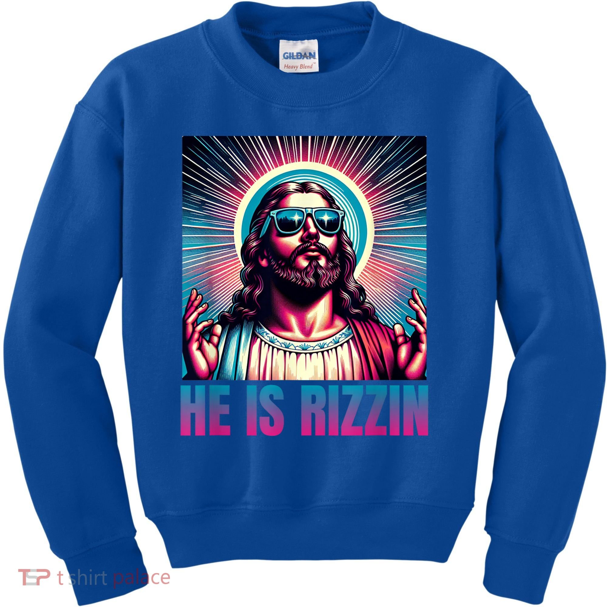 He Is Rizzin Jesus Is Rizzen Kids Sweatshirt
