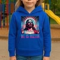 He Is Rizzin Jesus Is Rizzen Kids Hoodie thumb 3