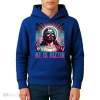 He Is Rizzin Jesus Is Rizzen Kids Hoodie thumb 4