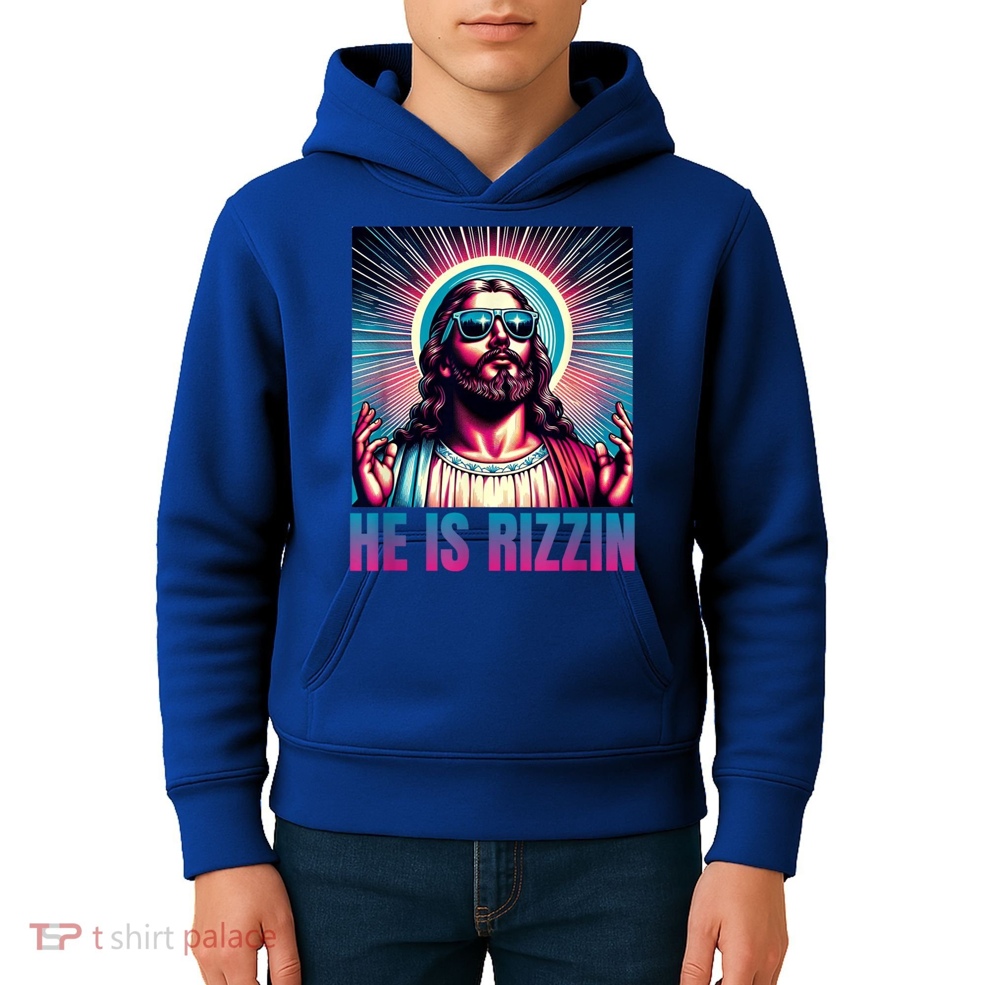 He Is Rizzin Jesus Is Rizzen Kids Hoodie