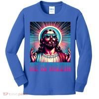 He Is Rizzin Jesus Is Rizzen Kids Long Sleeve Shirt thumb 0