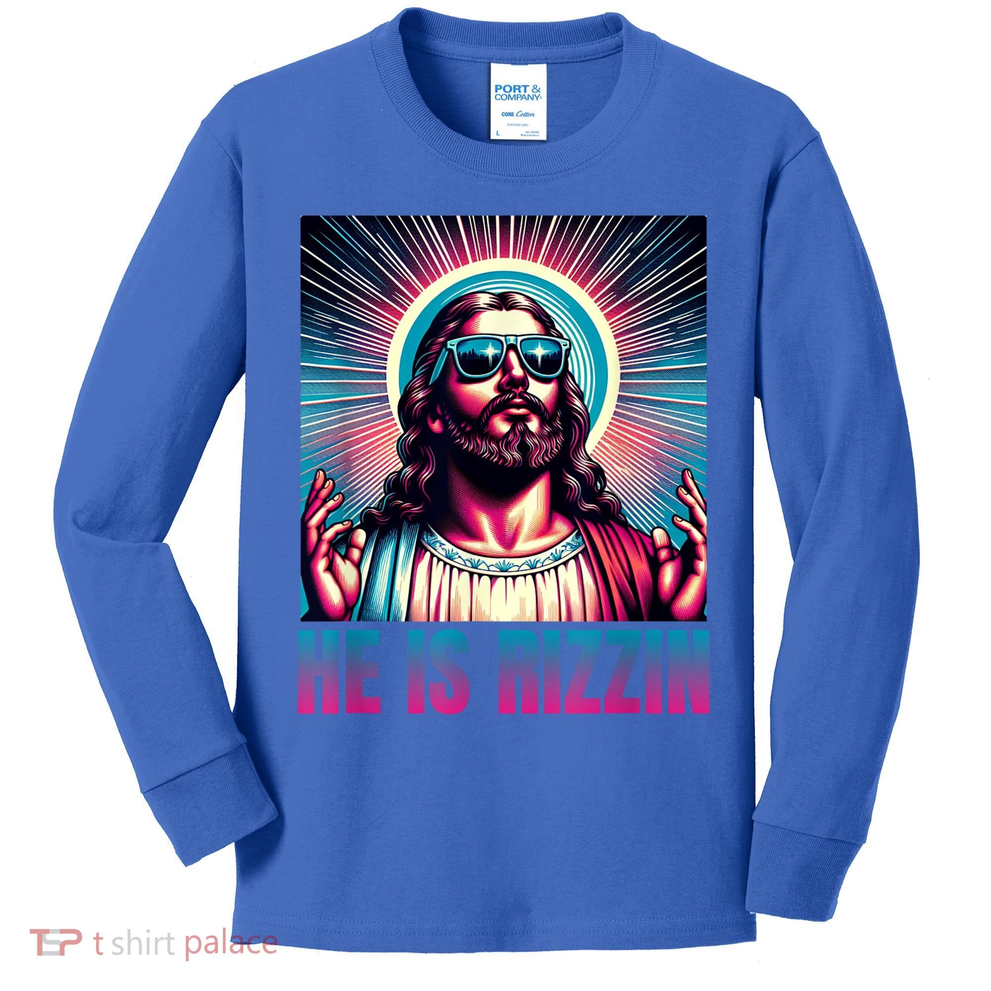 He Is Rizzin Jesus Is Rizzen Kids Long Sleeve Shirt