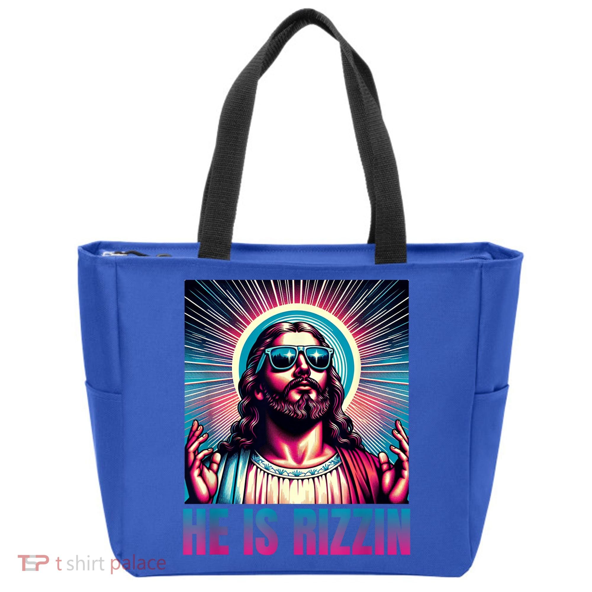 He Is Rizzin Jesus Is Rizzen Tote Bag