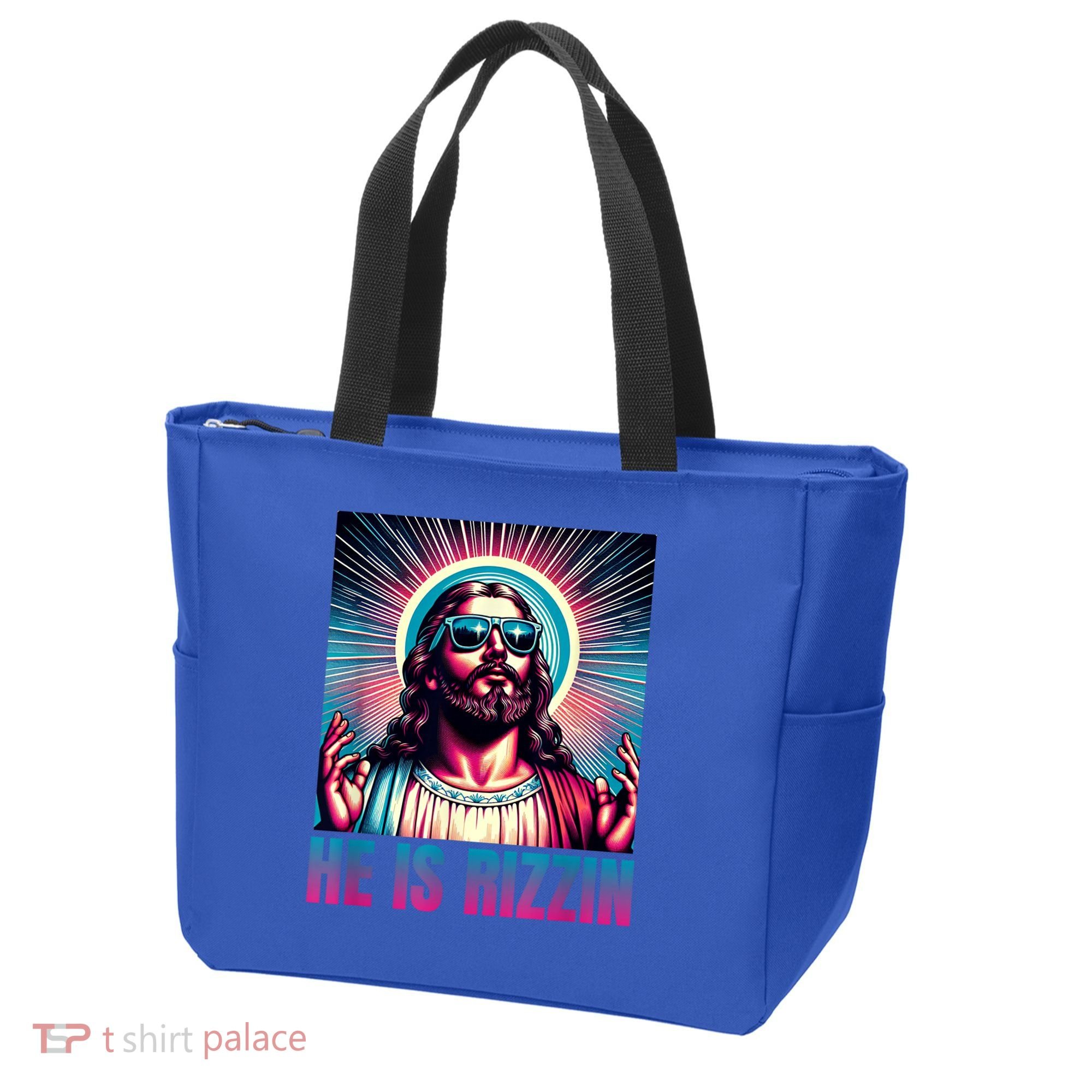 He Is Rizzin Jesus Is Rizzen Tote Bag