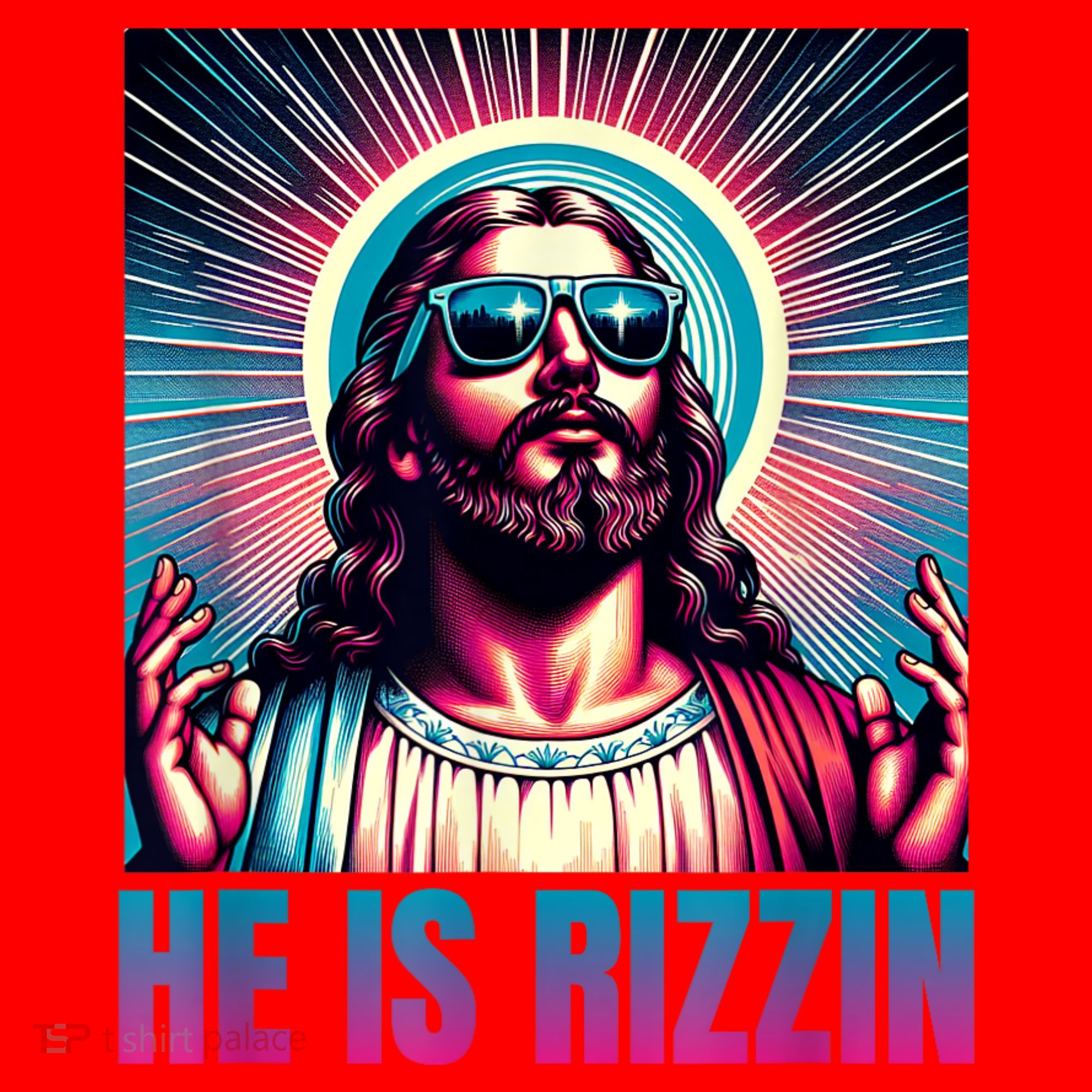 He Is Rizzin Jesus Is Rizzen Santa Hat