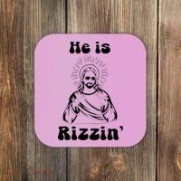He Is Rizzin Jesus Is Rizzen Funny Coaster thumb 0
