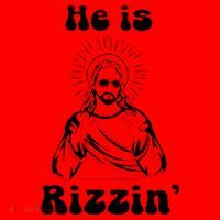 He Is Rizzin Jesus Is Rizzen Funny Santa Hat thumb 1
