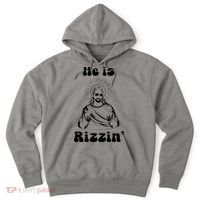 He Is Rizzin Jesus Is Rizzen Funny Hoodie thumb 0
