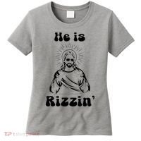 He Is Rizzin Jesus Is Rizzen Funny Women's T-Shirt thumb 0