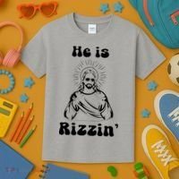 He Is Rizzin Jesus Is Rizzen Funny Kids T-Shirt thumb 3
