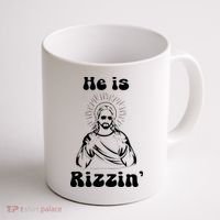 He Is Rizzin Jesus Is Rizzen Funny Coffee Mug thumb 1