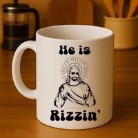 He Is Rizzin Jesus Is Rizzen Funny Coffee Mug thumb 4