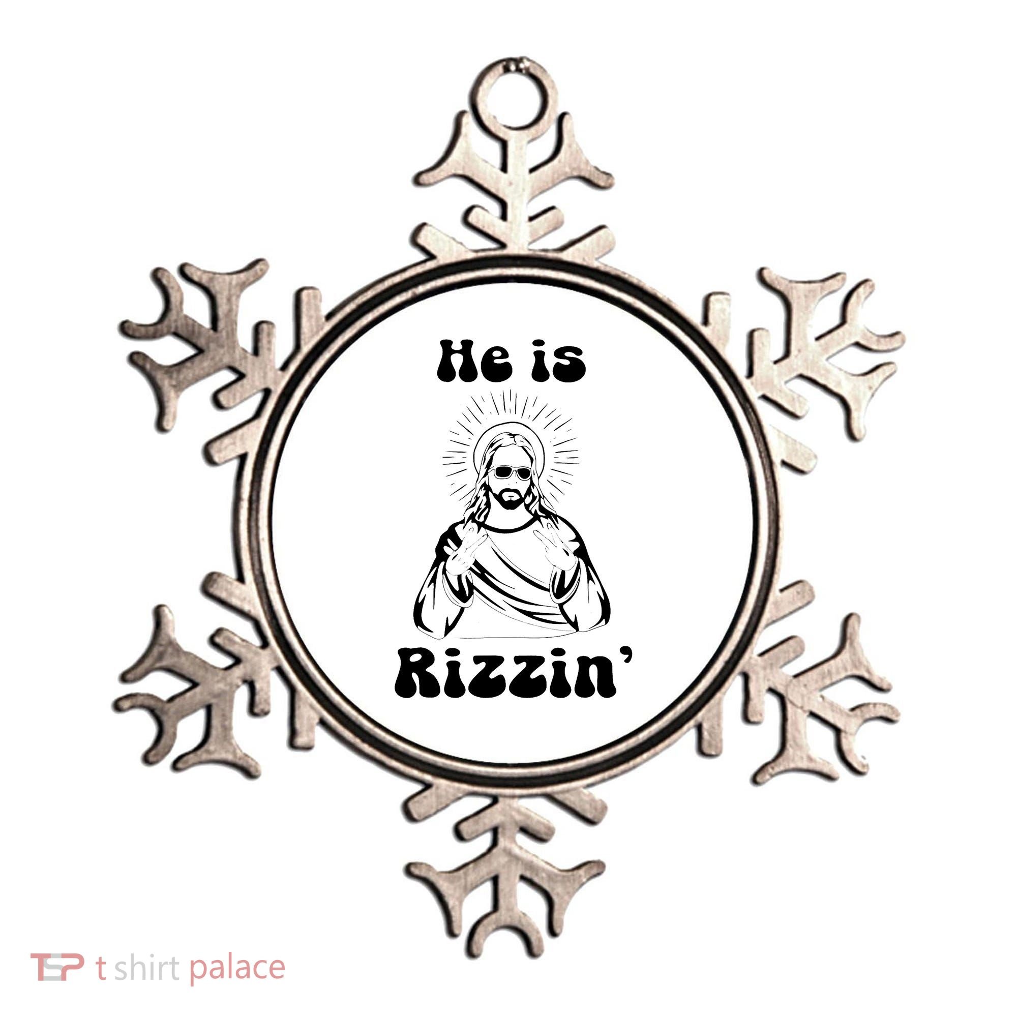 He Is Rizzin Jesus Is Rizzen Funny Ornament